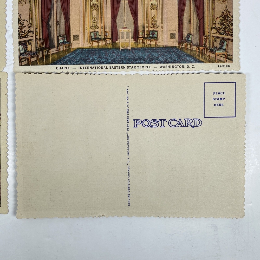 International Eastern Star Temple Postcard Lot 6 Unposted Study Treasure Room - Picture 8 of 8